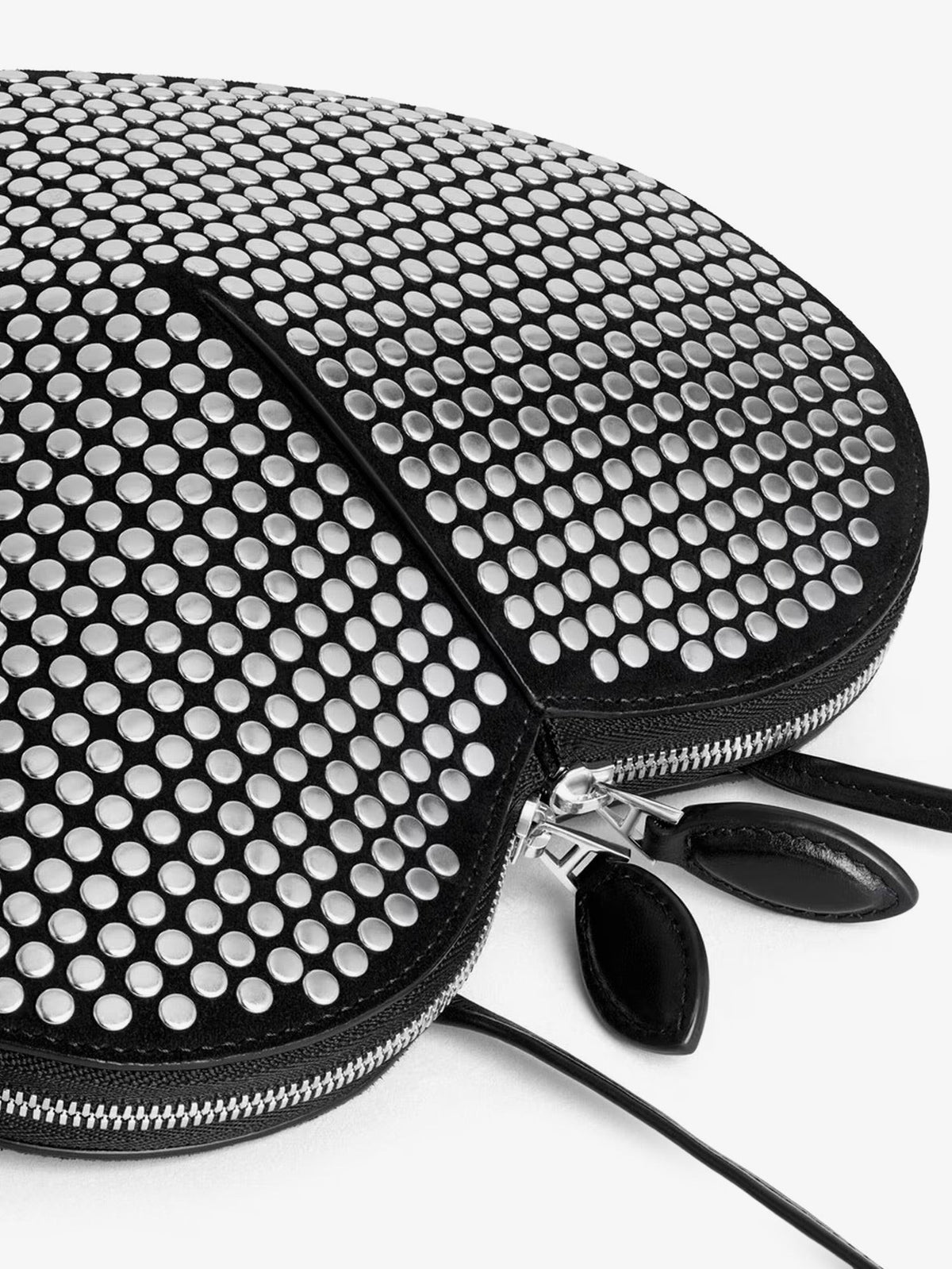 Le Coeur suede shoulder bag with all-over studs 4