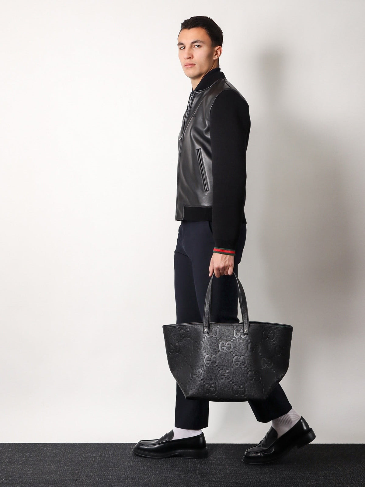 Leather and wool jacket 2