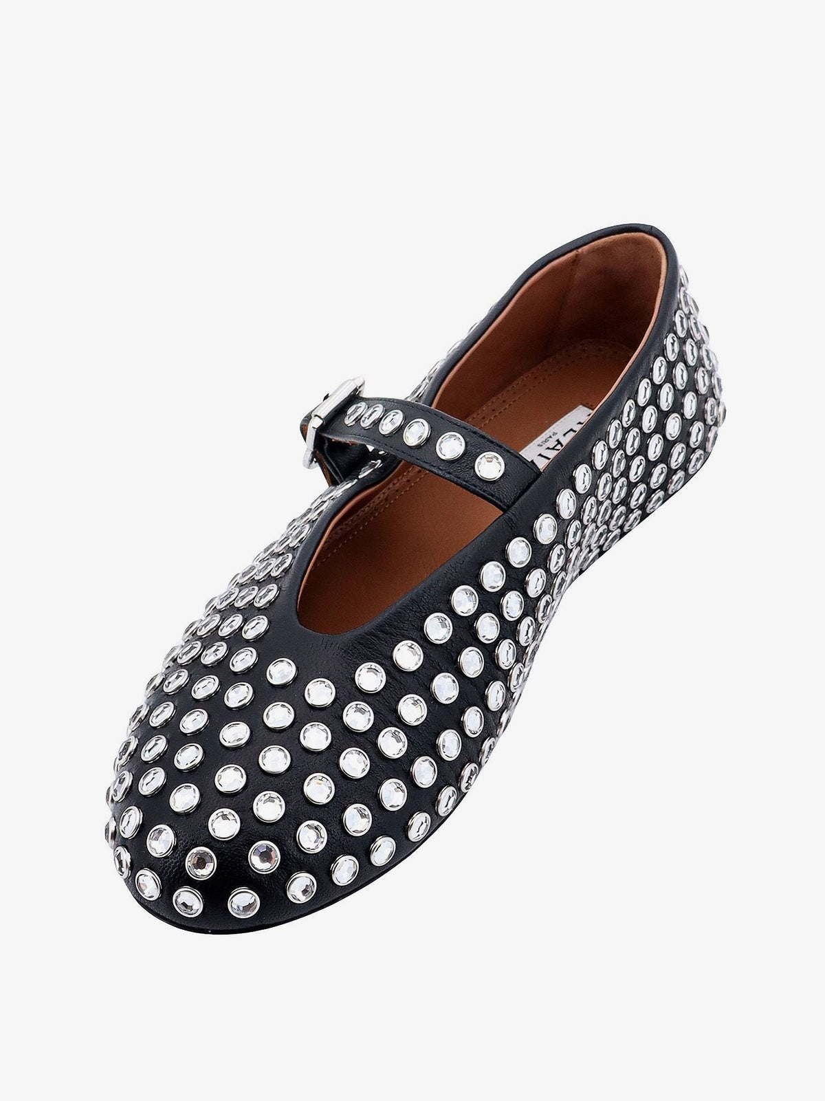 Leather ballet flats with rhinestones 5