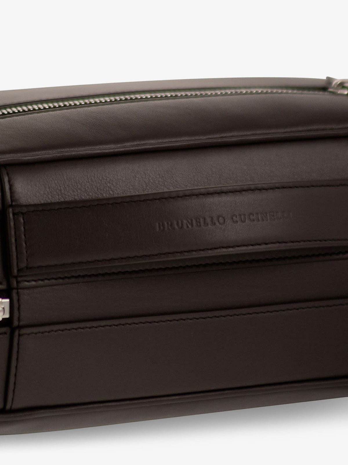 Leather beauty case with metal logo detail 4