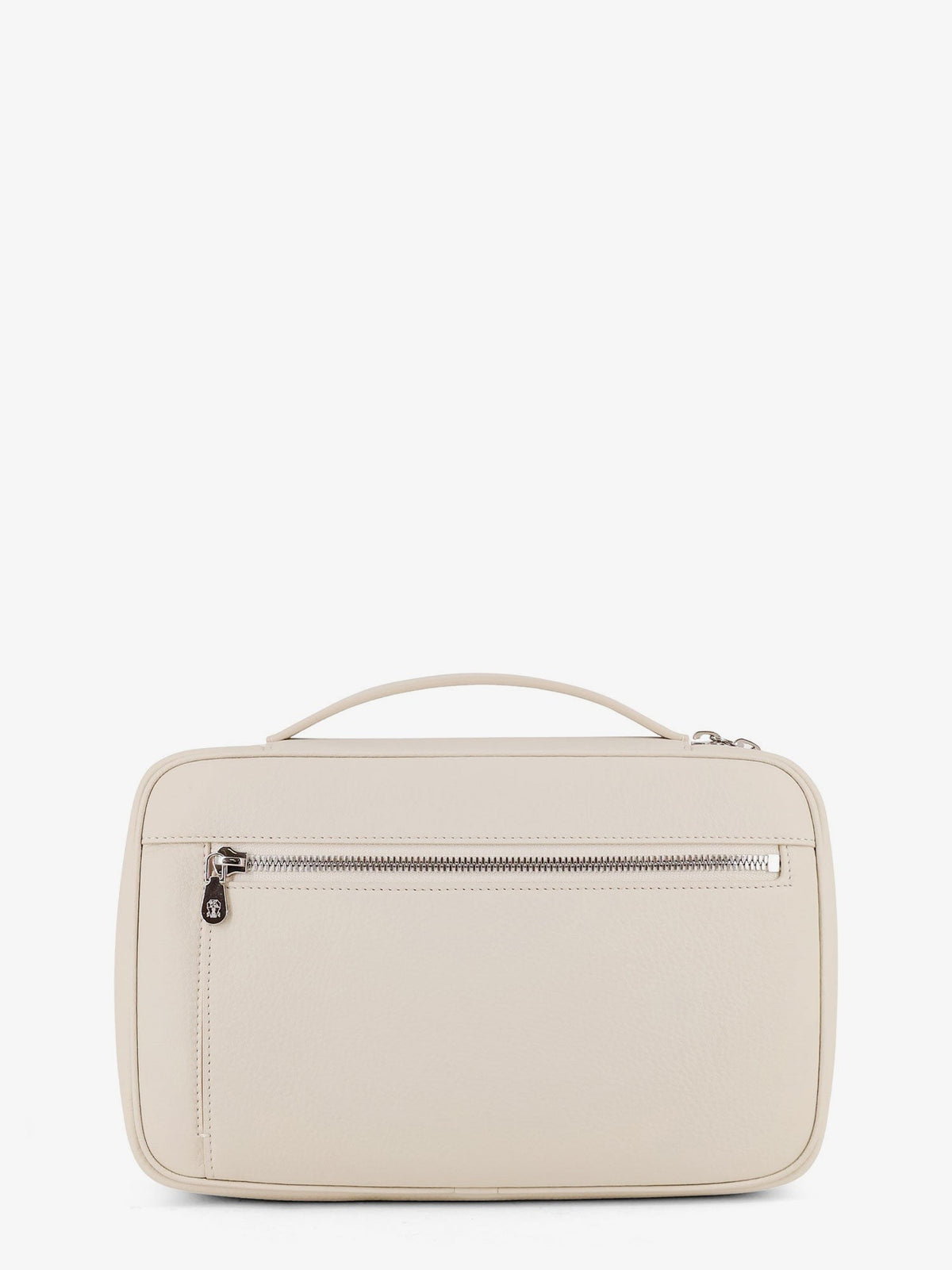Leather beauty case with metal logo detail 2