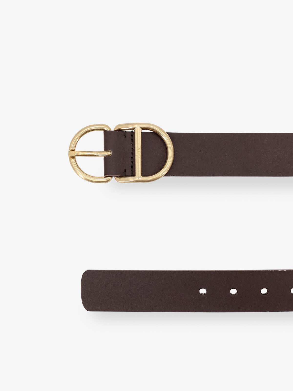 Leather belt with CD buckle 2