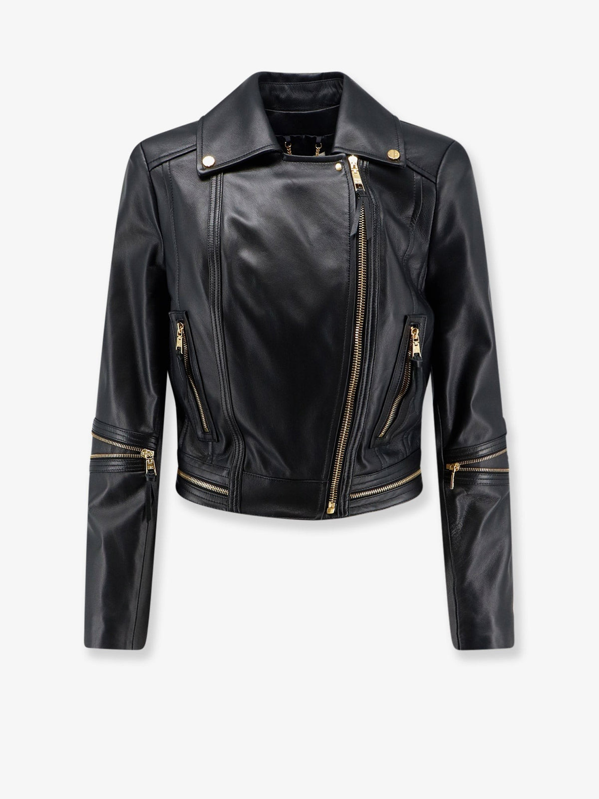 Leather biker jacket