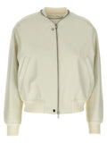 Leather bomber jacket