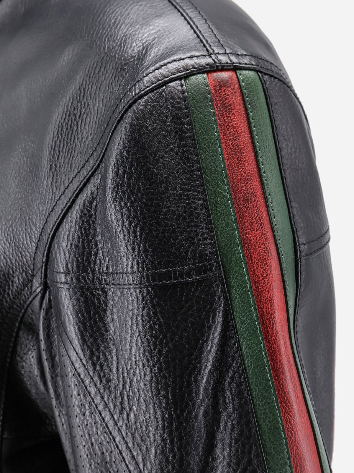 Leather bomber with Web details 3