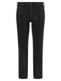 Leather effect jeans