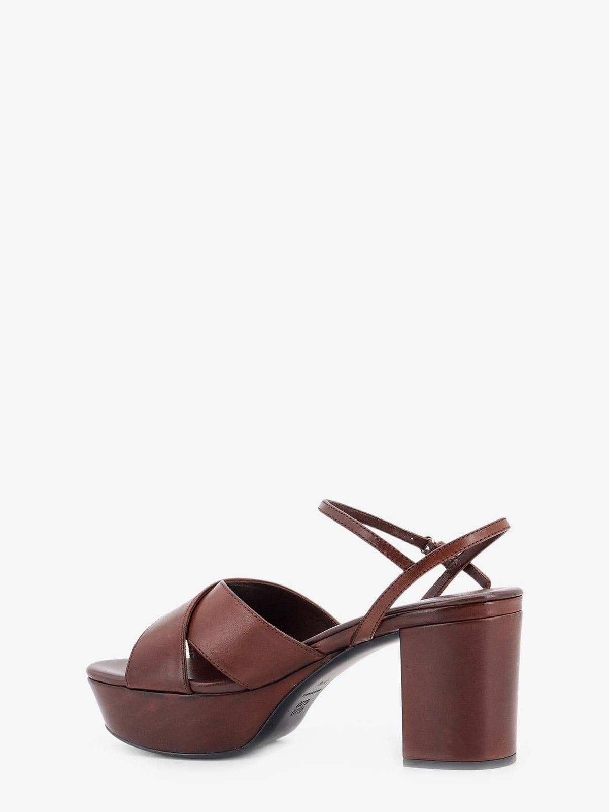 Leather heeled sandals with engraved logo on the side 3