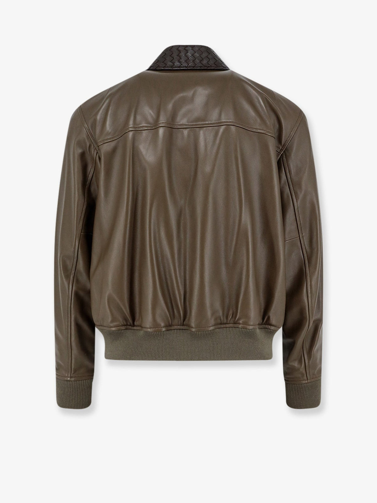 Leather Jacket with Ibntrecciato detail 2