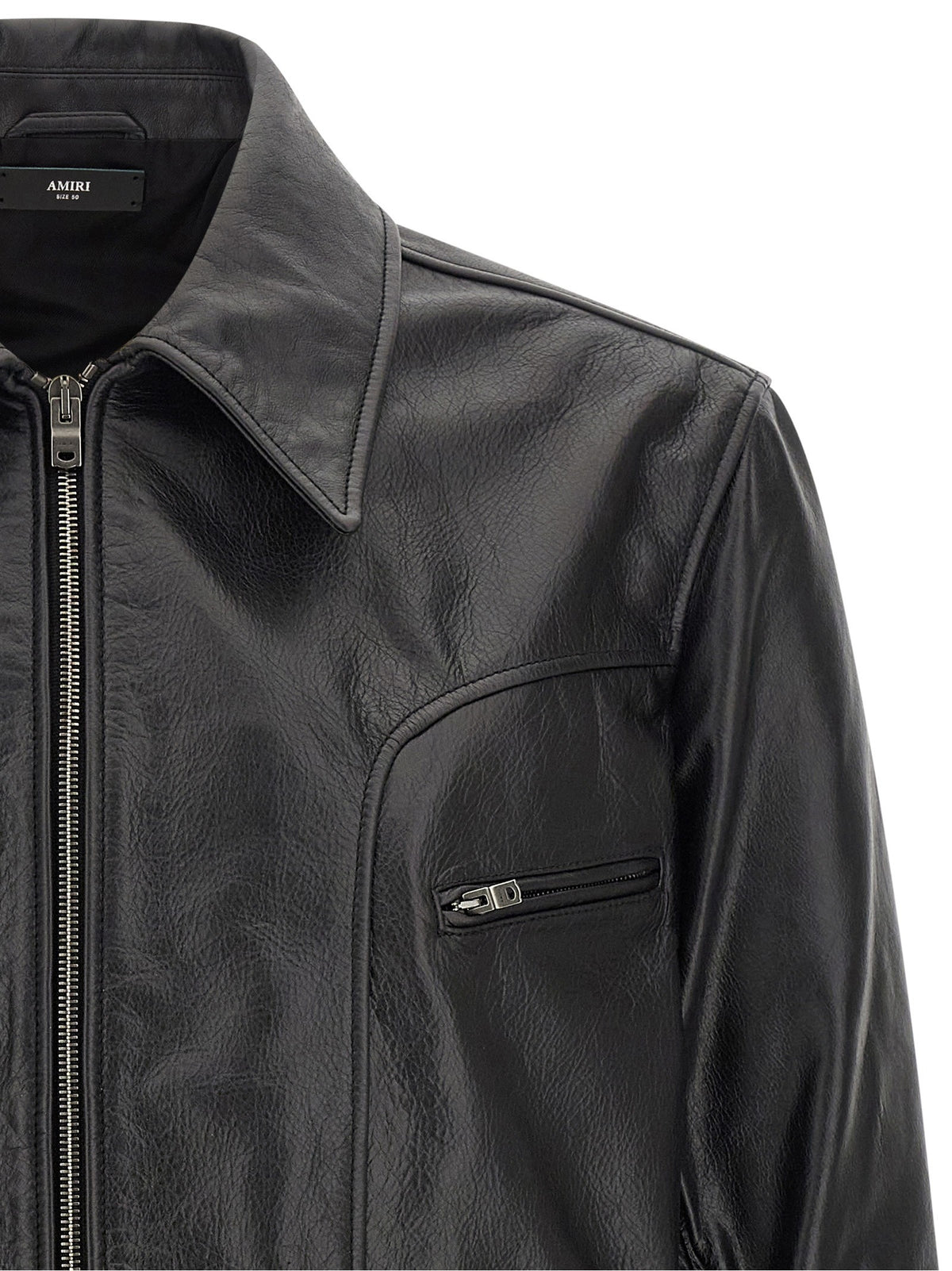 Leather jacket with zip 3