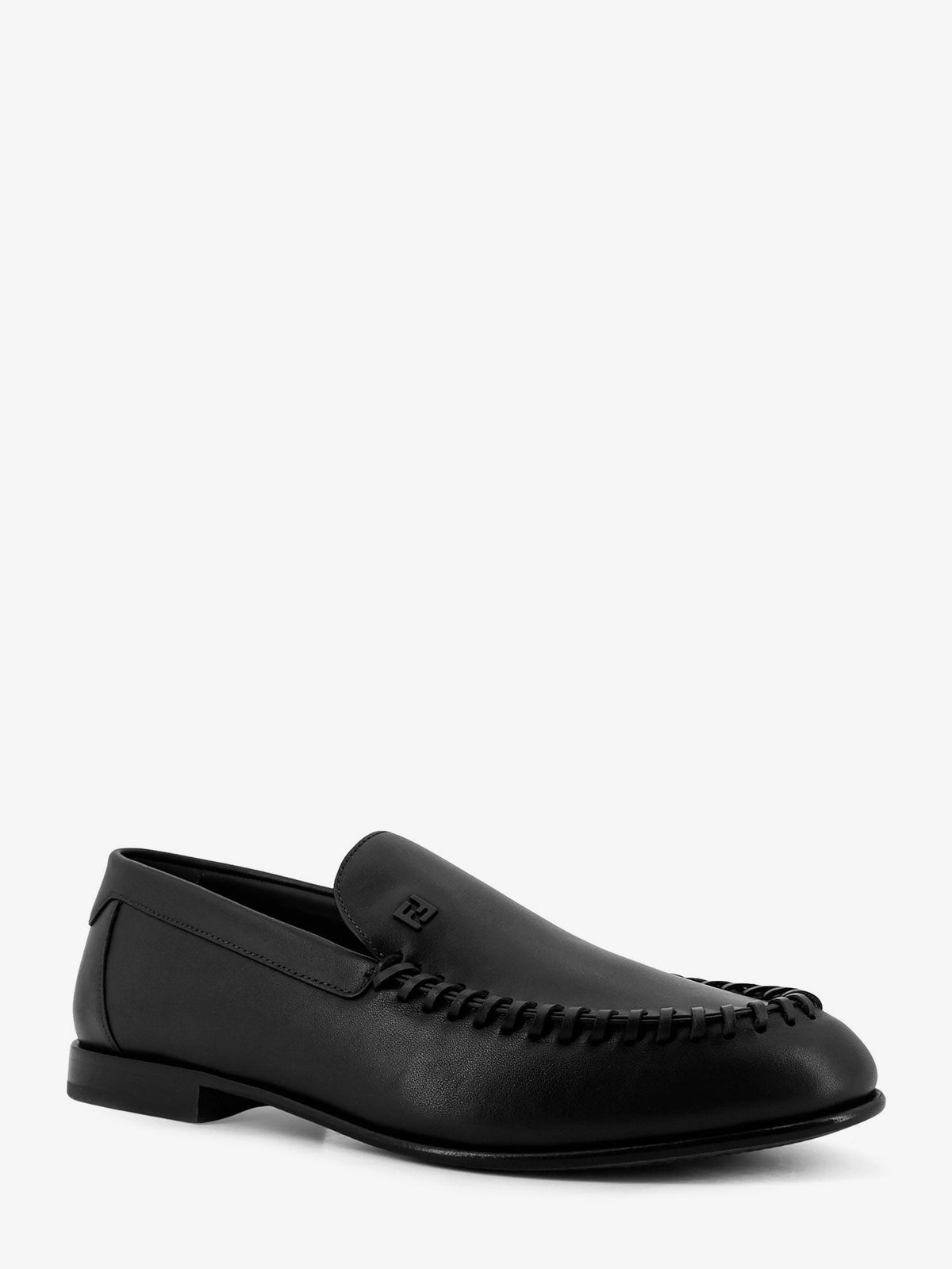 Leather loafers with metal FF logo 3