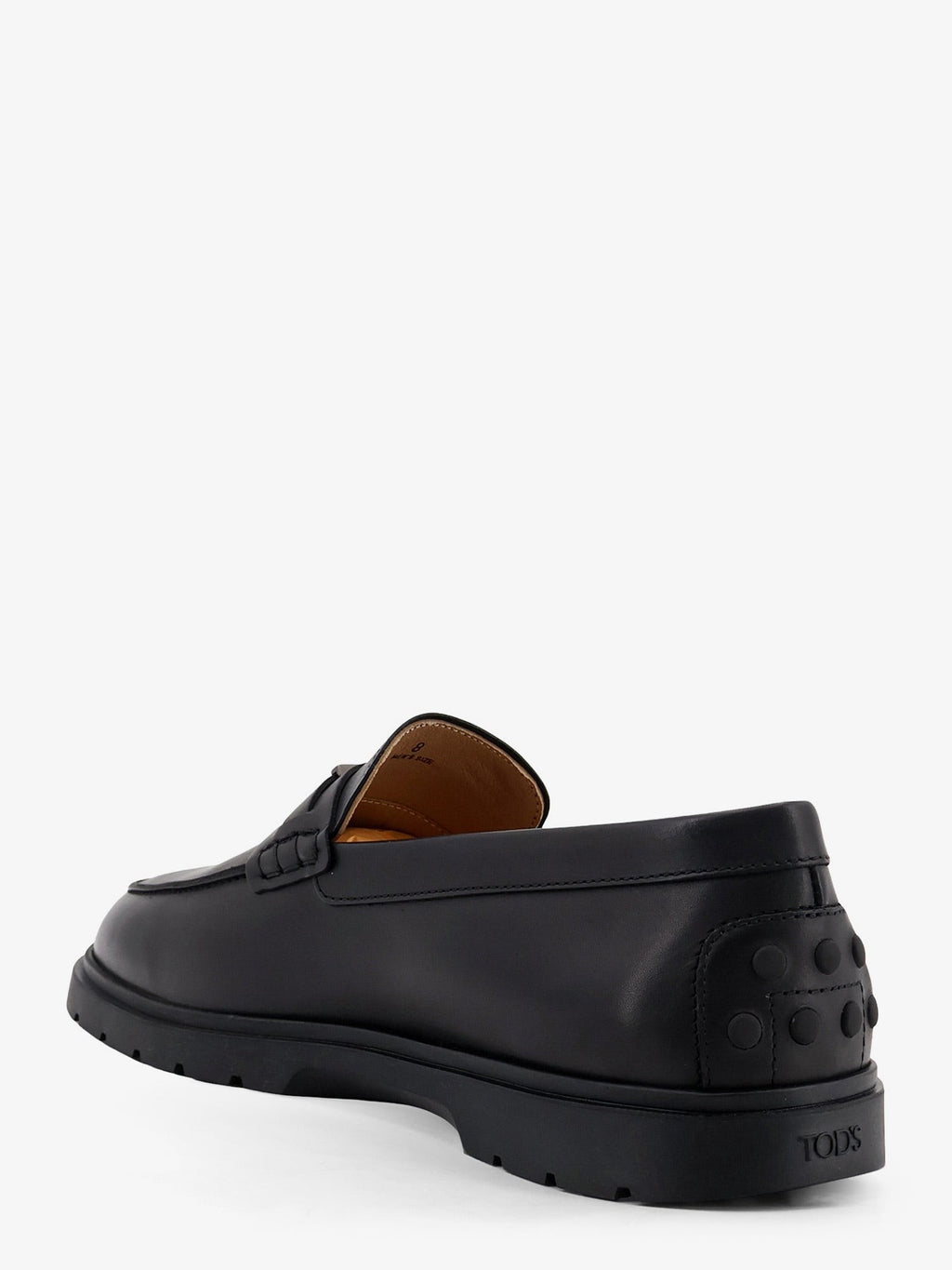 Leather loafers with metal logo 3