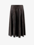 Leather midi skirt