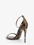 Leather sandals with leo print 3