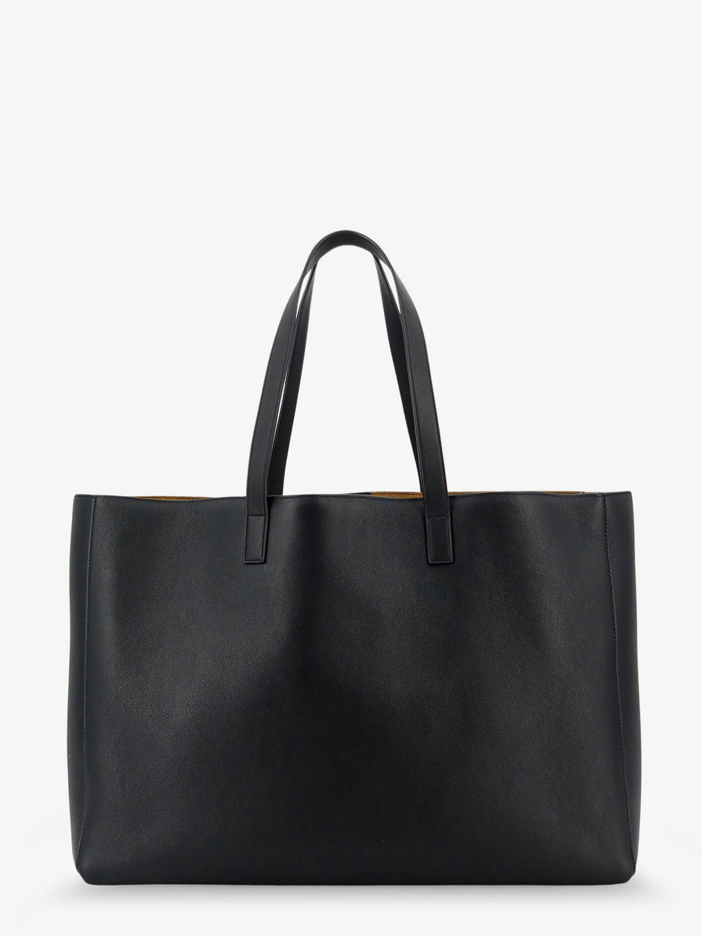 Leather shopping bag with front logo 2