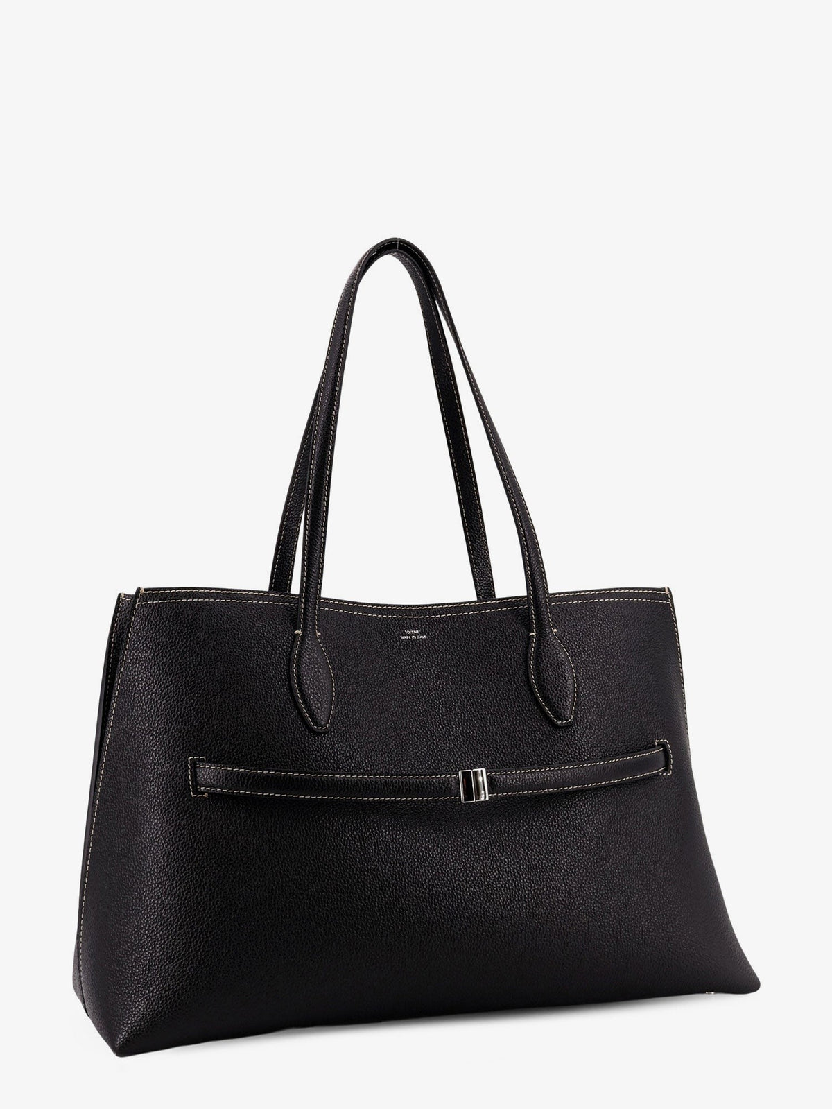 Leather shoulder bag with lettering logo on the front 4