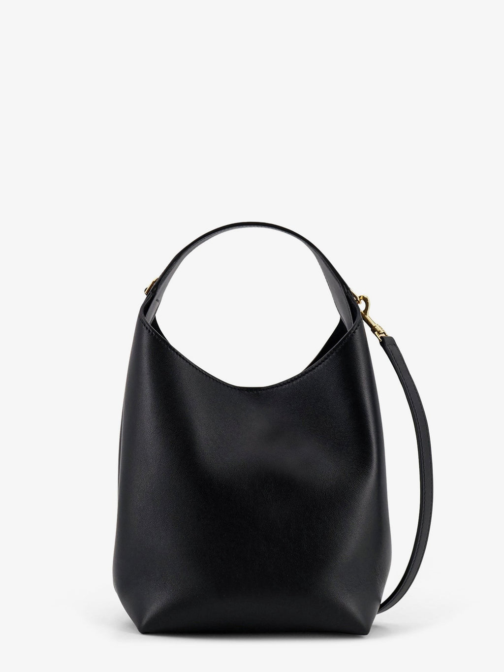 Leather shoulder bag with logo lettering on the bottom 2