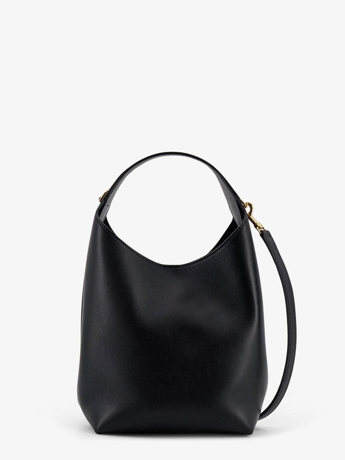 Leather shoulder bag with logo lettering on the bottom 2