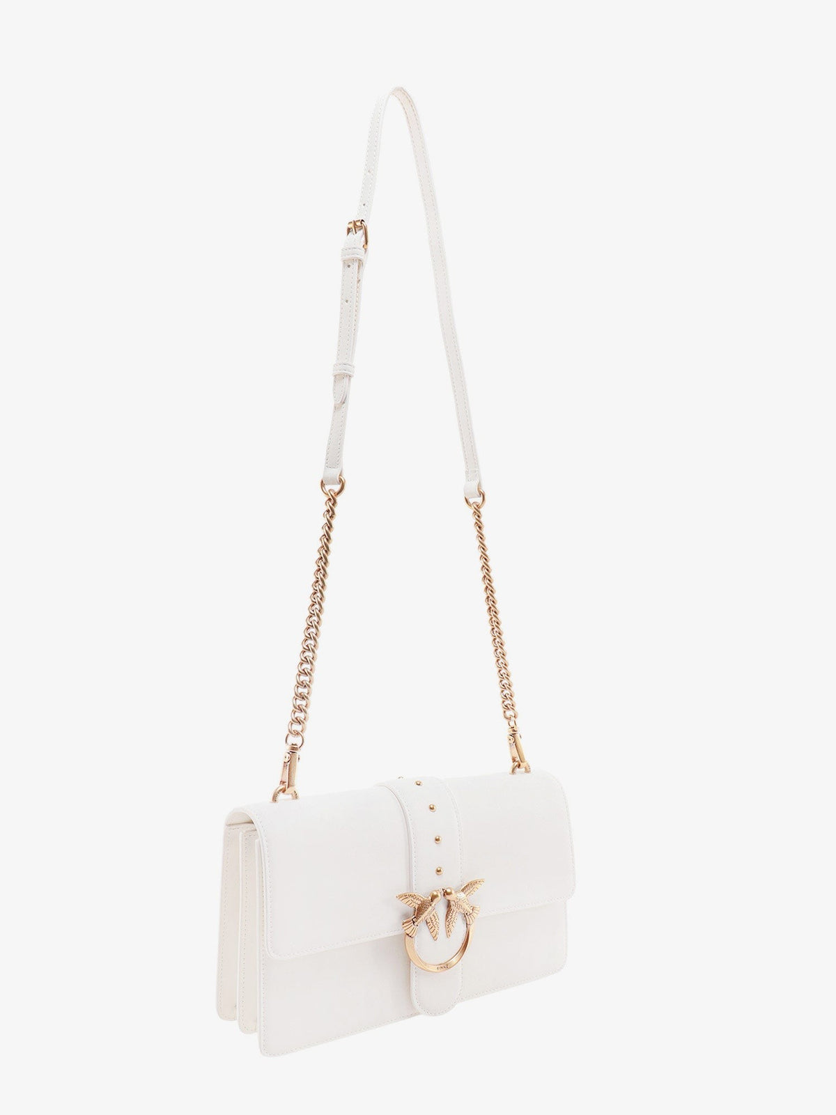 Leather shoulder bag with love birds buckle 3