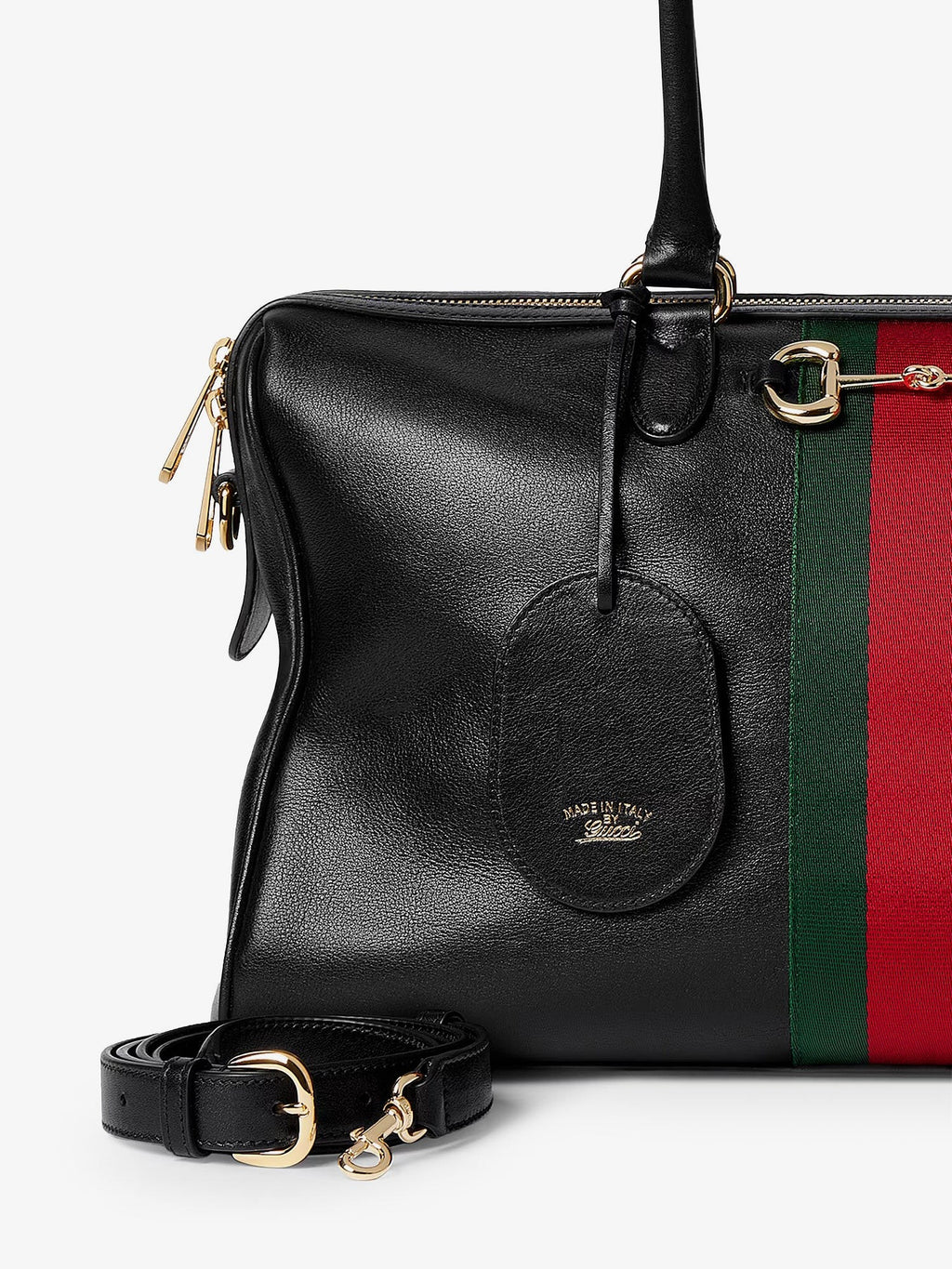 Leather shoulder bag with metal clasp 4
