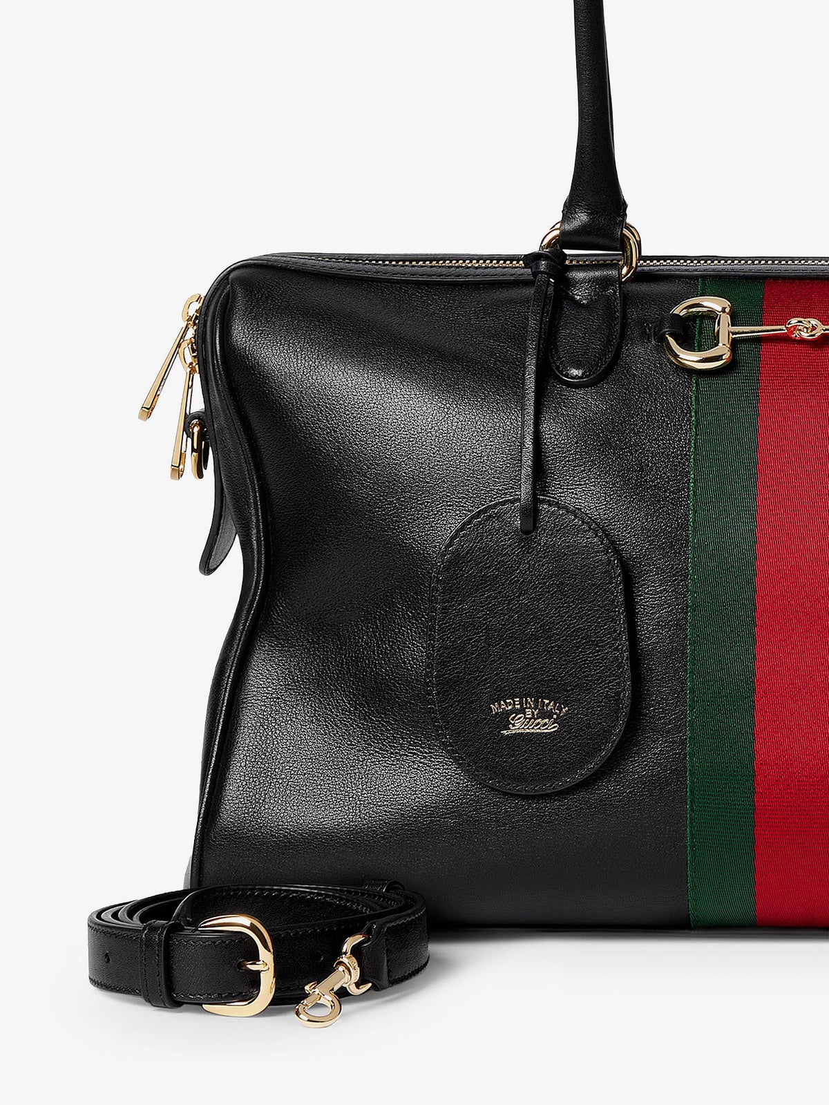 Leather shoulder bag with metal clasp 4