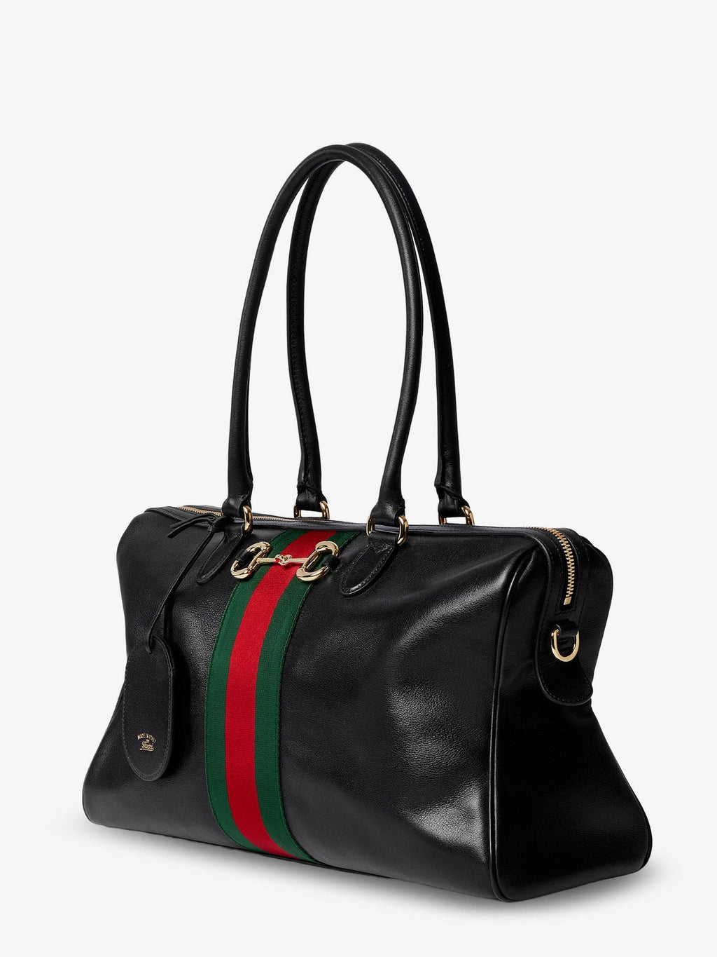 Leather shoulder bag with metal clasp 2