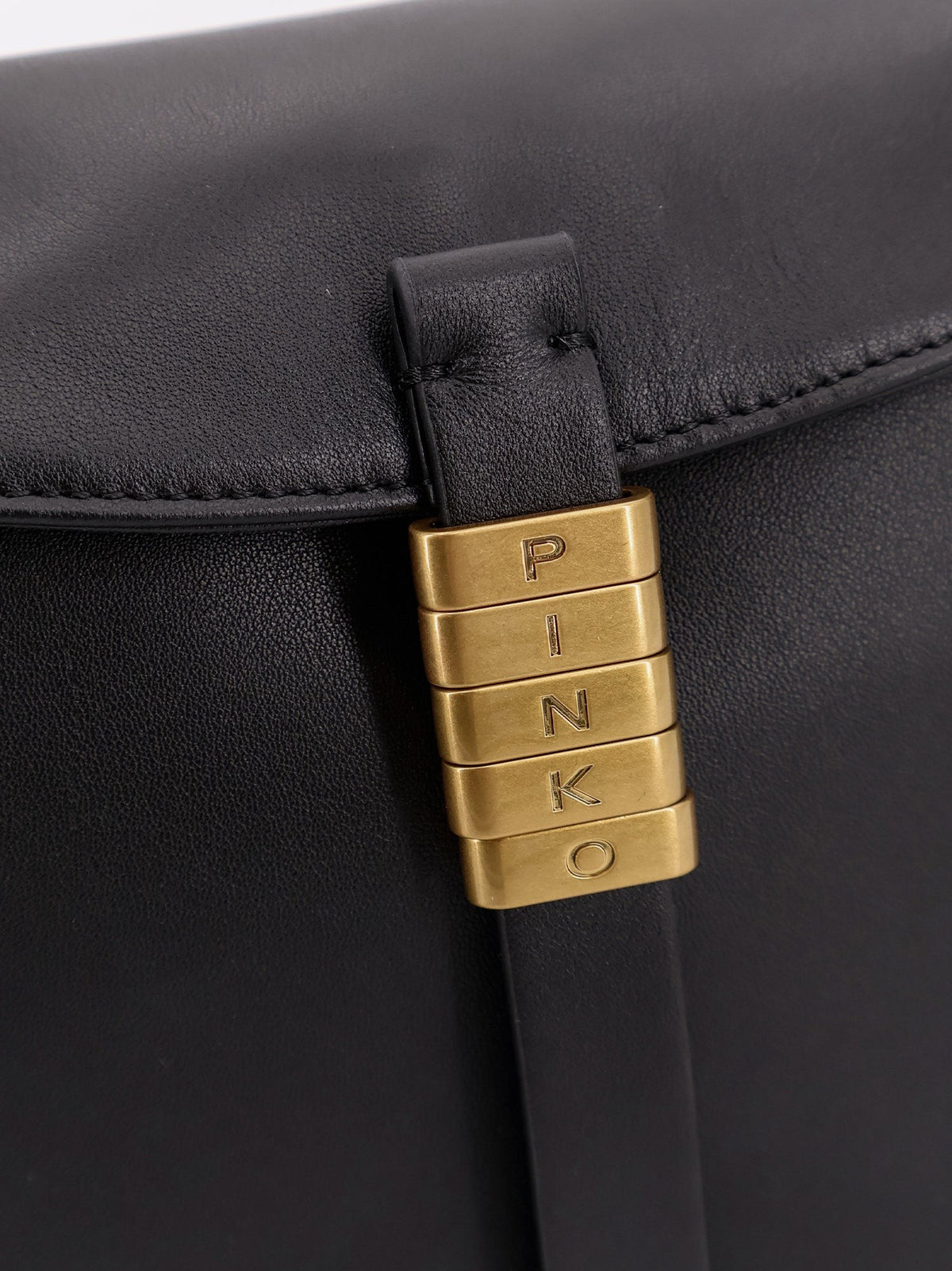 Leather shoulder bag with metal logo detail 5