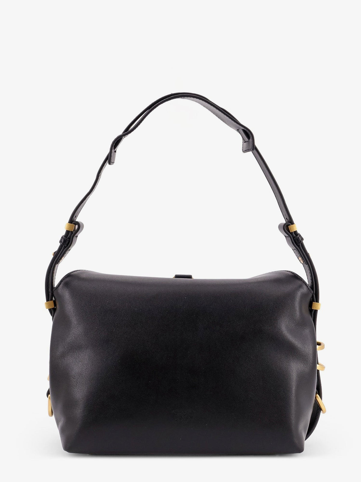 Leather shoulder bag with metal logo detail 2