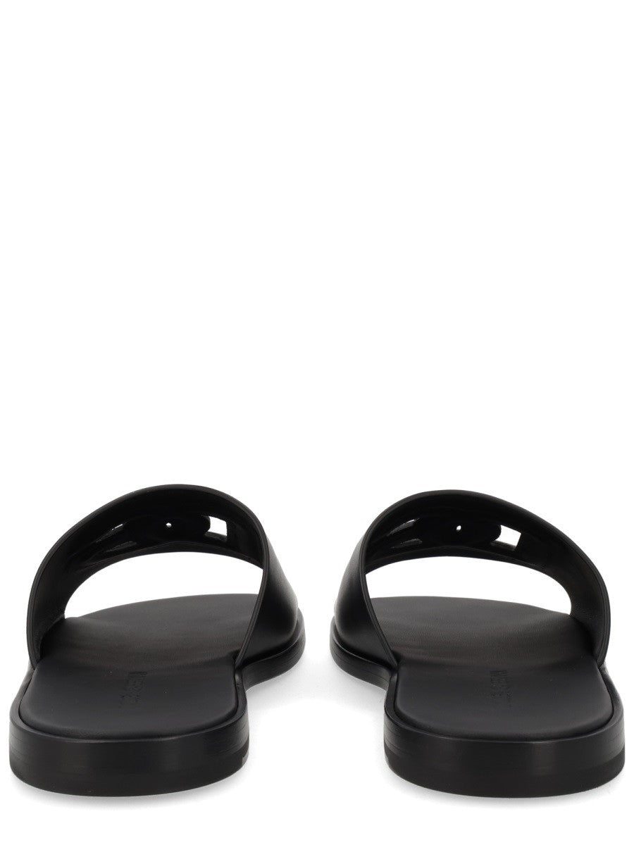 LEATHER SLIDE WITH LOGO 4