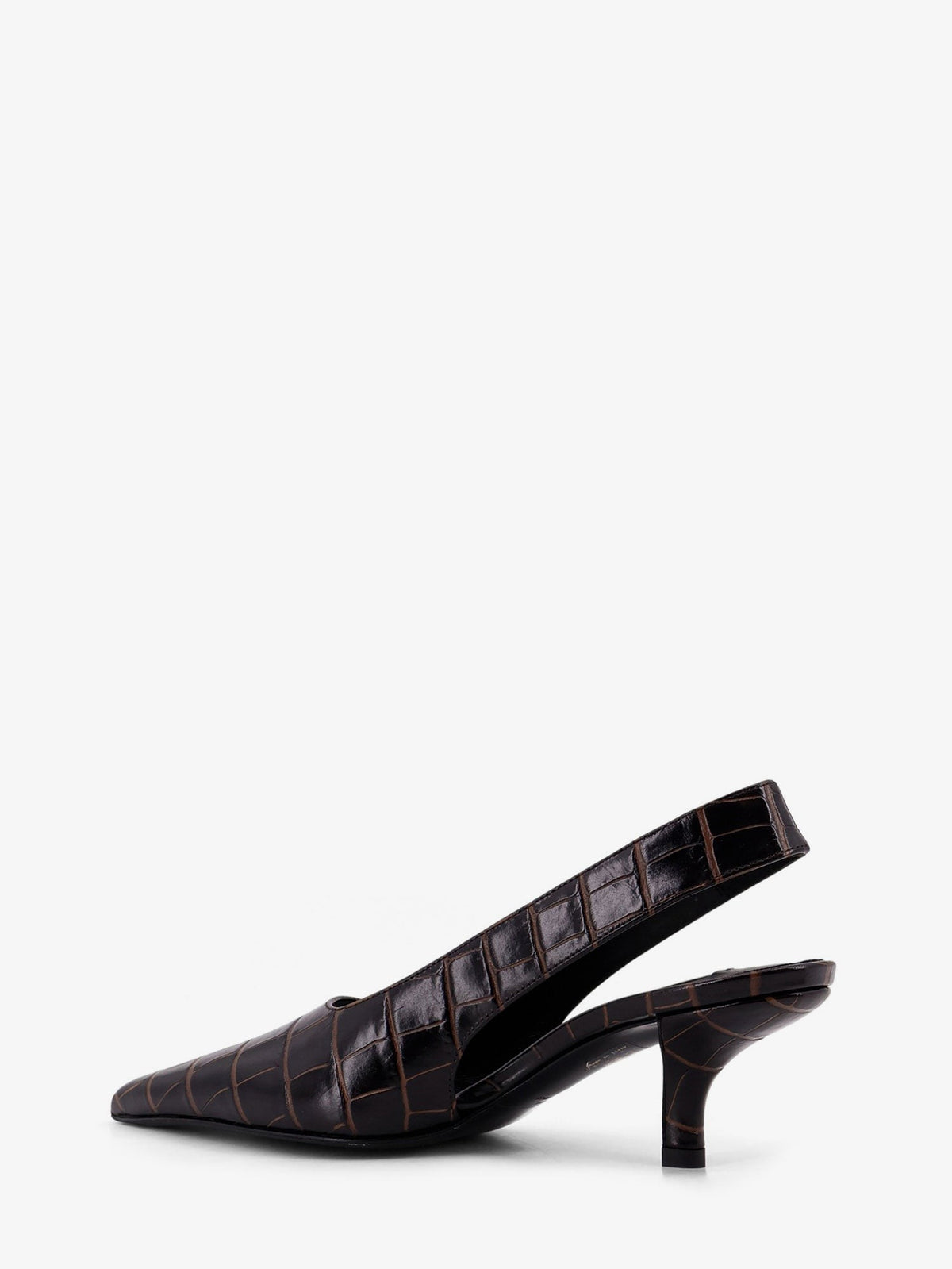 Leather slingback pumps with embossed Croco print 3