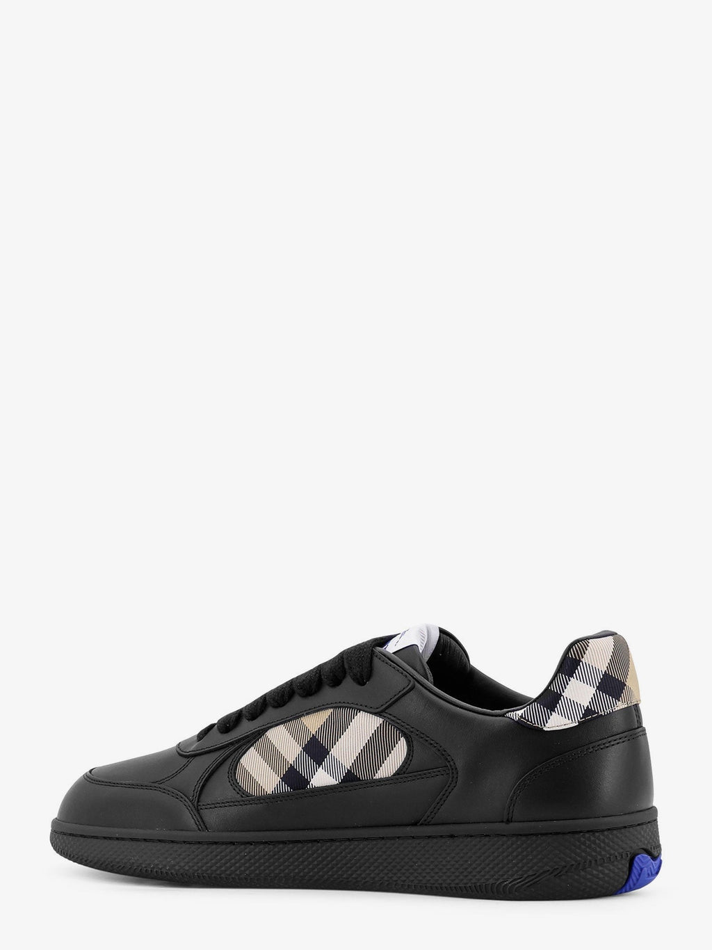 Leather sneakers with Traditional Check inserts 4