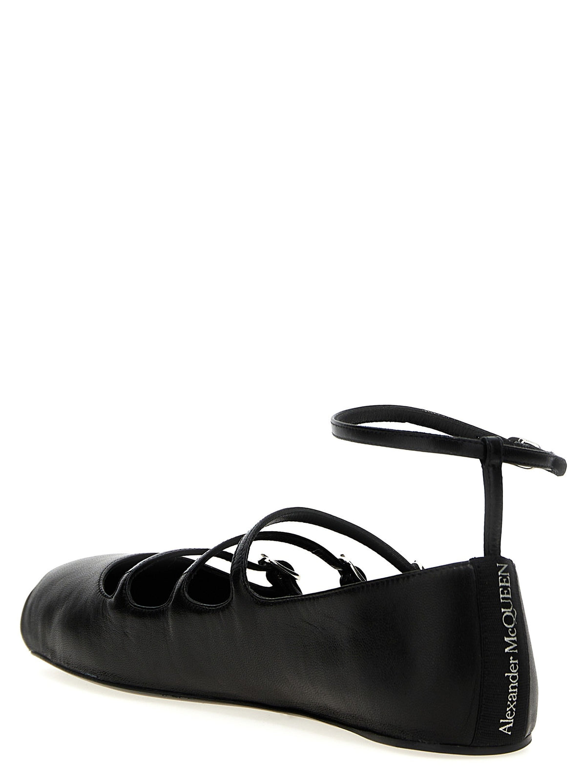 Leather strap ballet flats 3