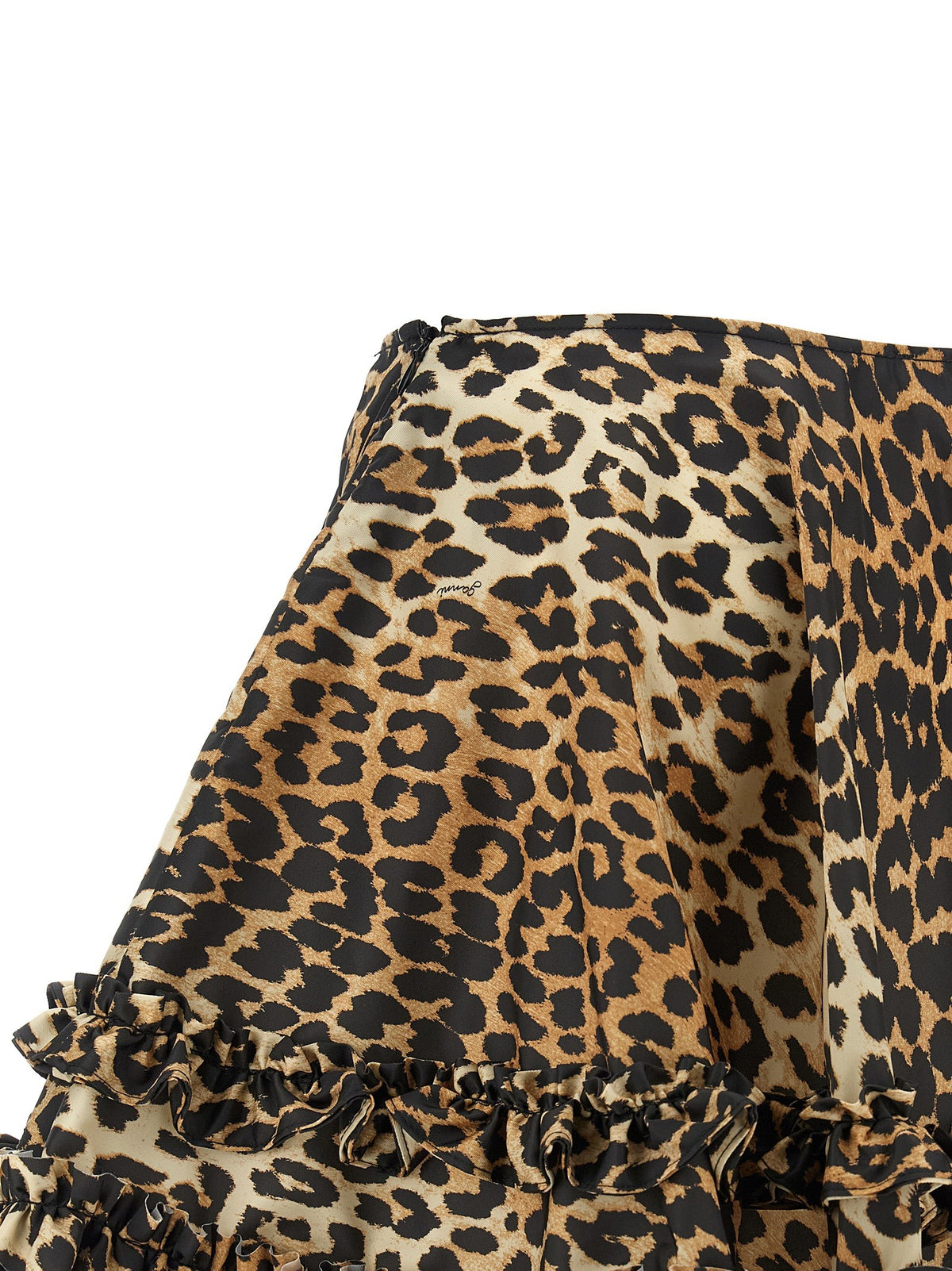 'Leopard Duchesse Nylon Mini Frill' skirt 4