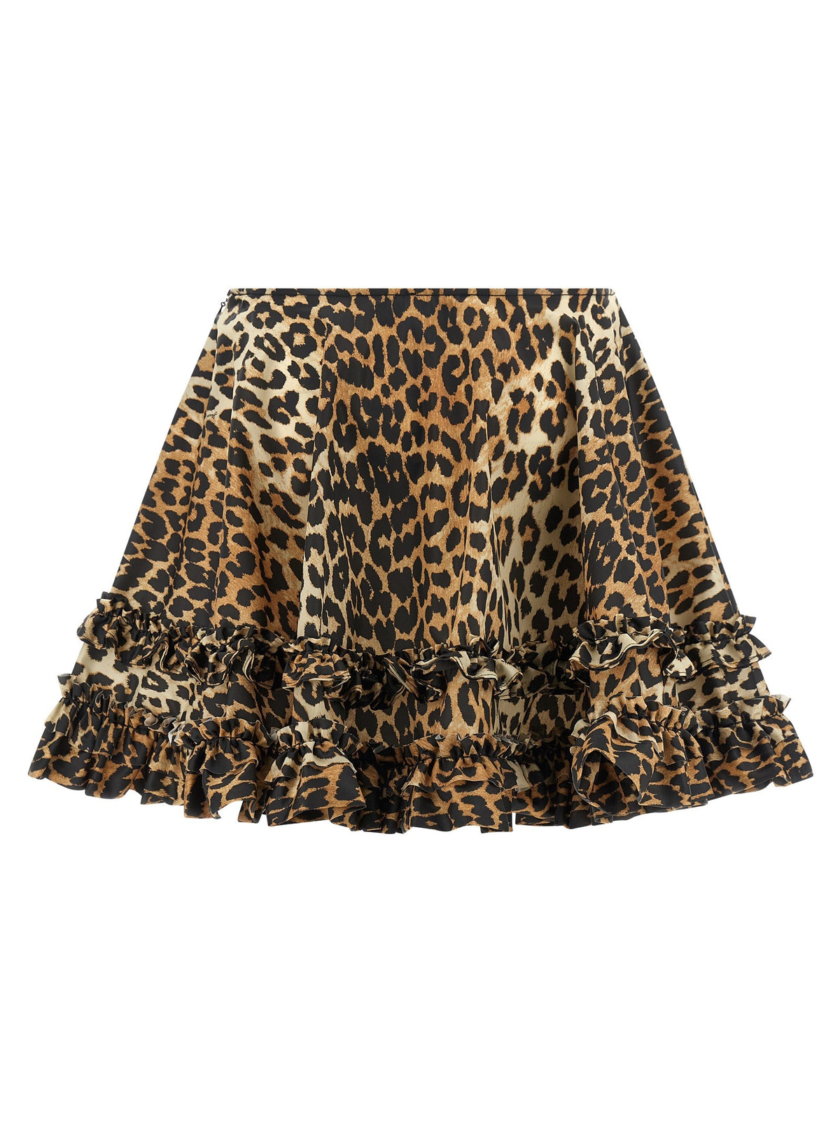 'Leopard Duchesse Nylon Mini Frill' skirt 2