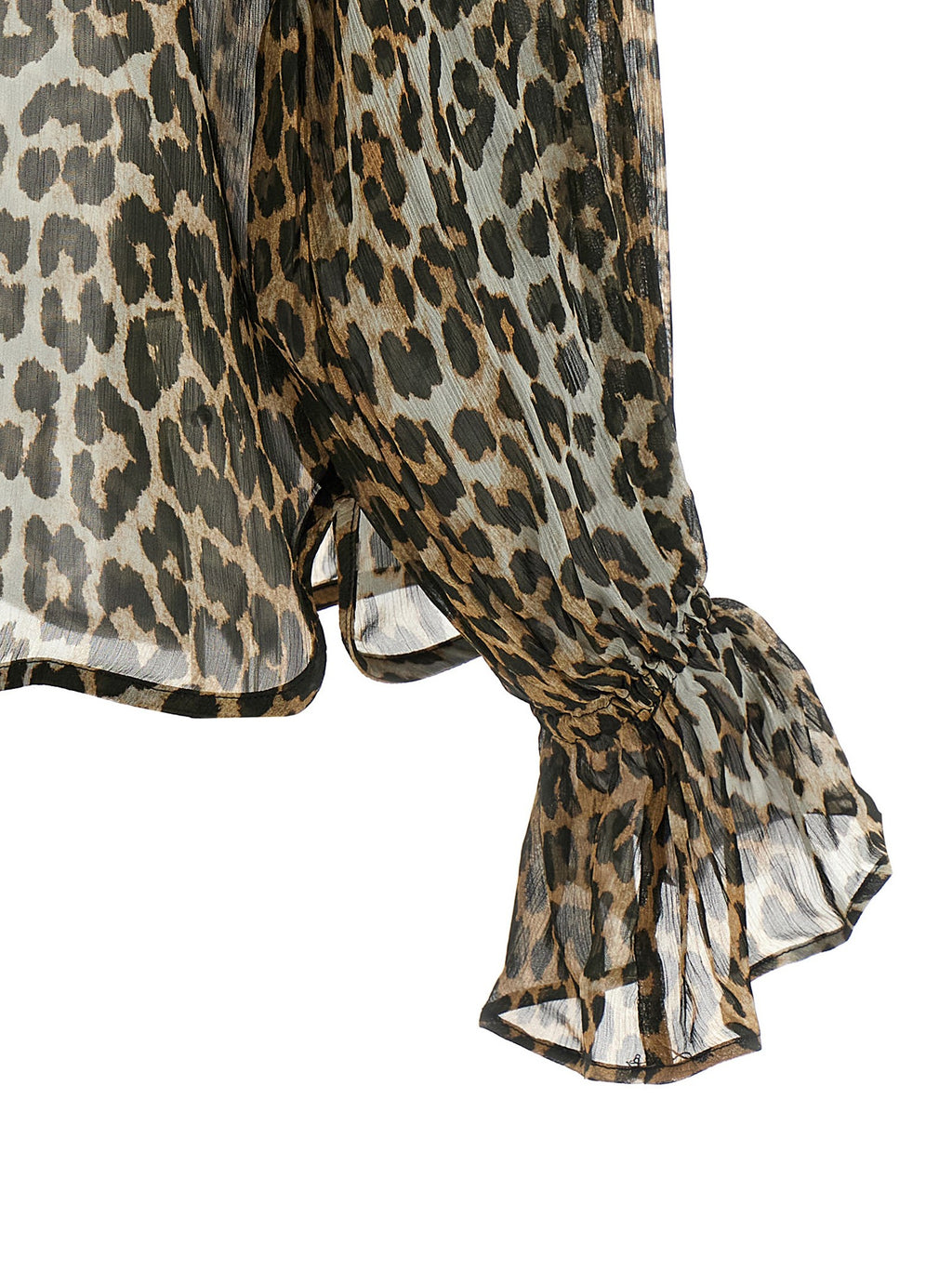 'Leopard Print Chiffon Tie String' shirt 4