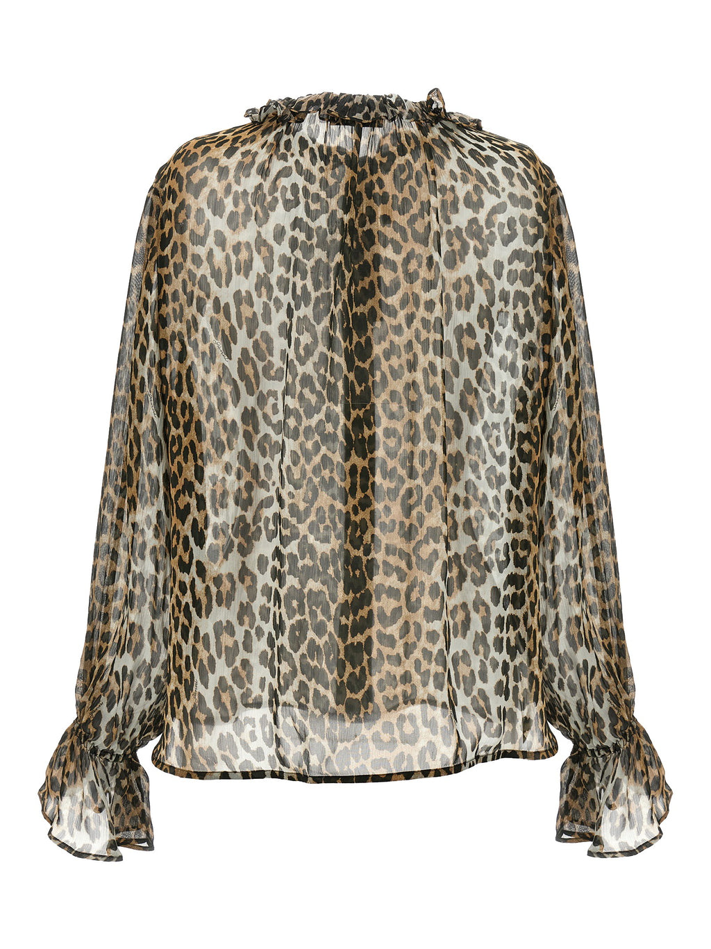 'Leopard Print Chiffon Tie String' shirt 2