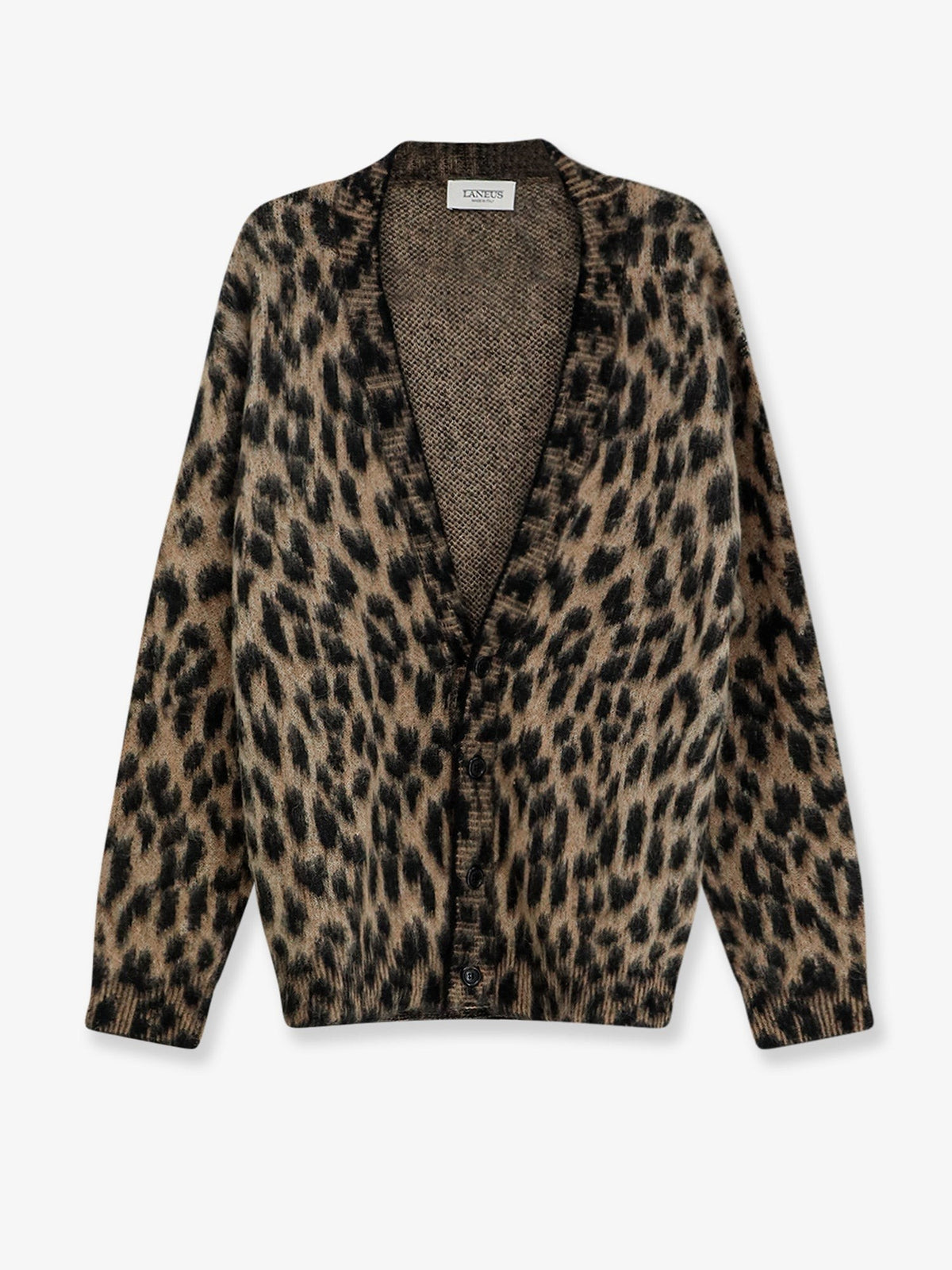 Leopard print knit cardigan