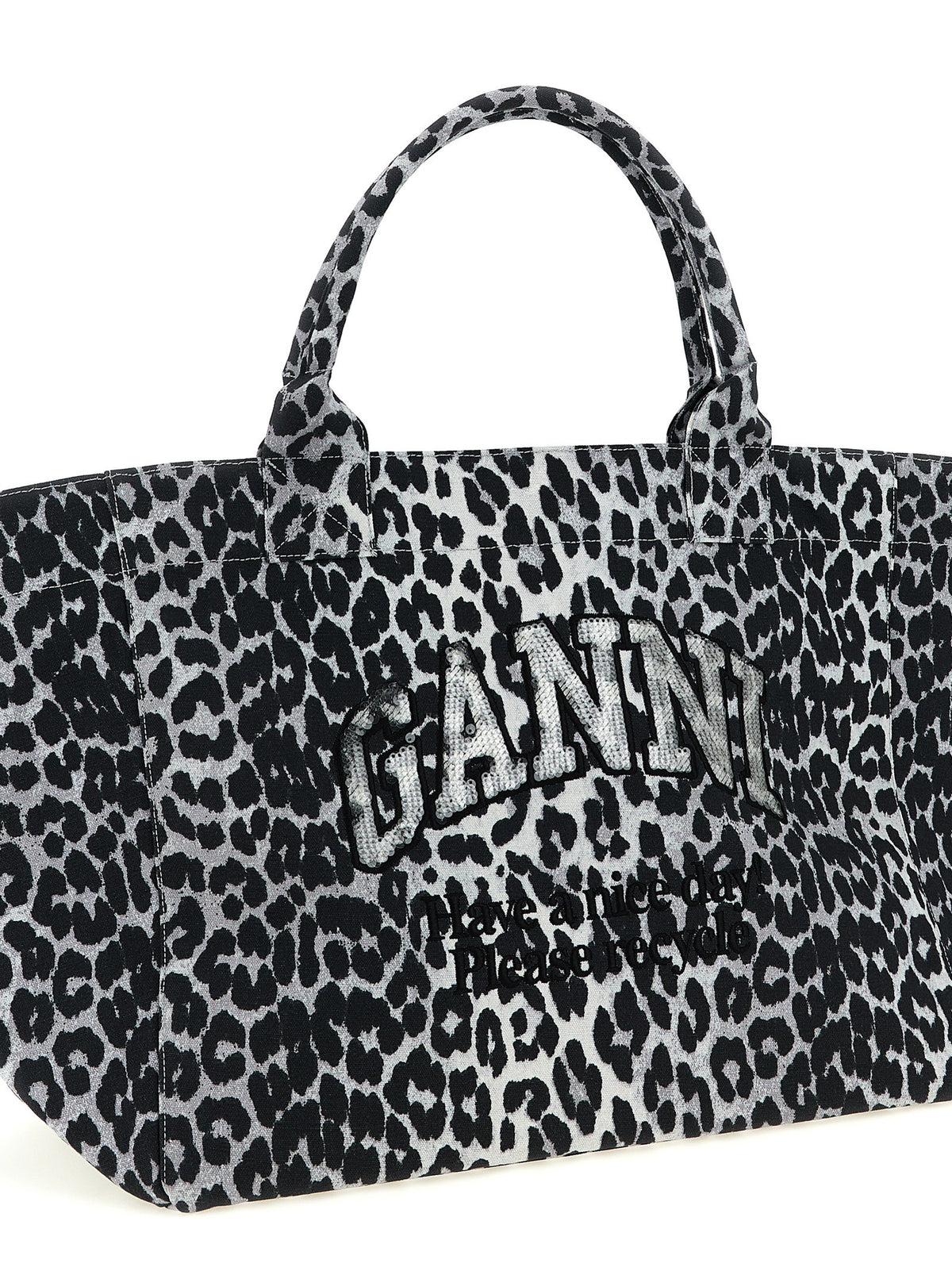 'Leopard Sequin XXL Tote' shopping bag 3