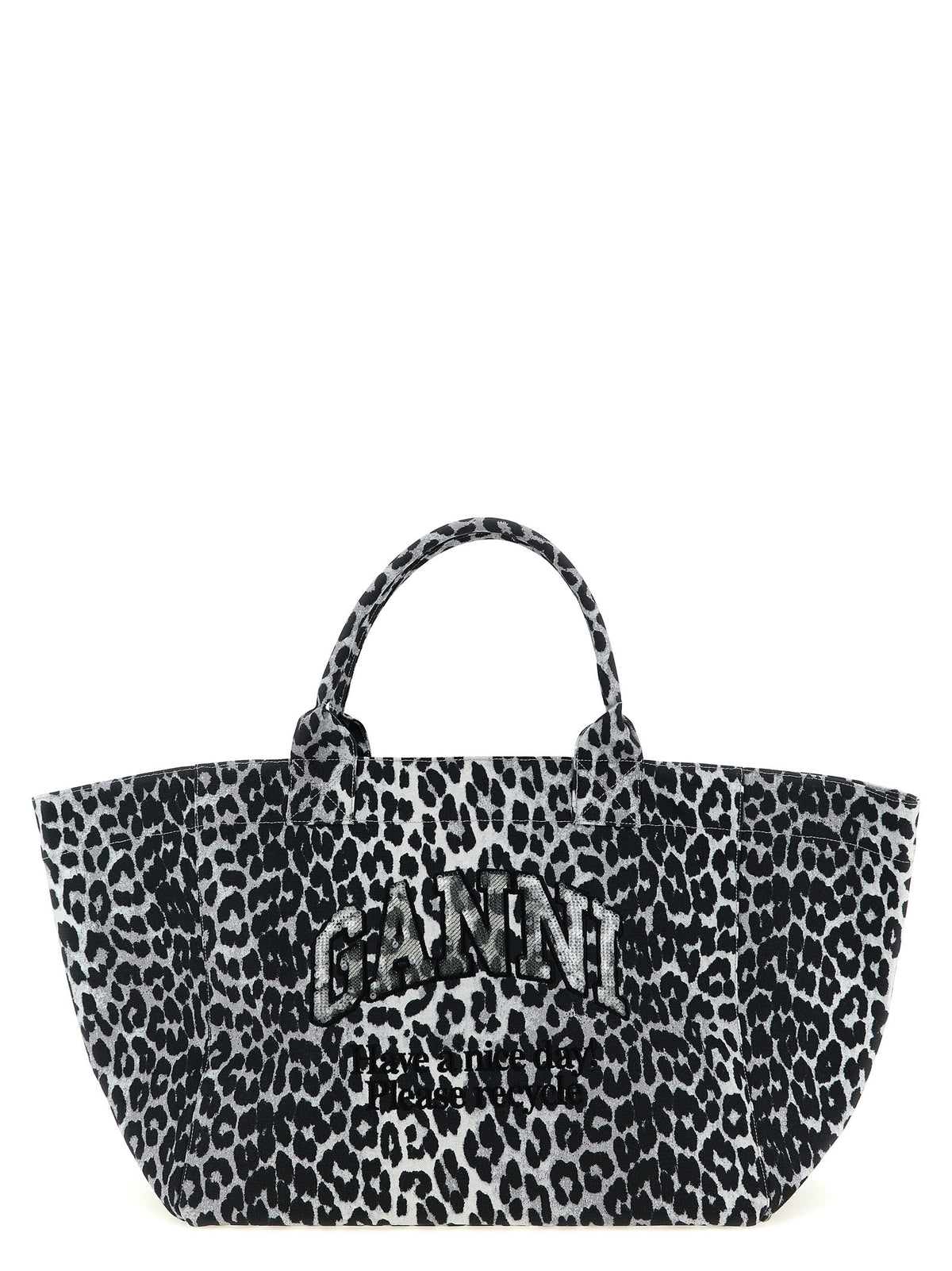 'Leopard Sequin XXL Tote' shopping bag