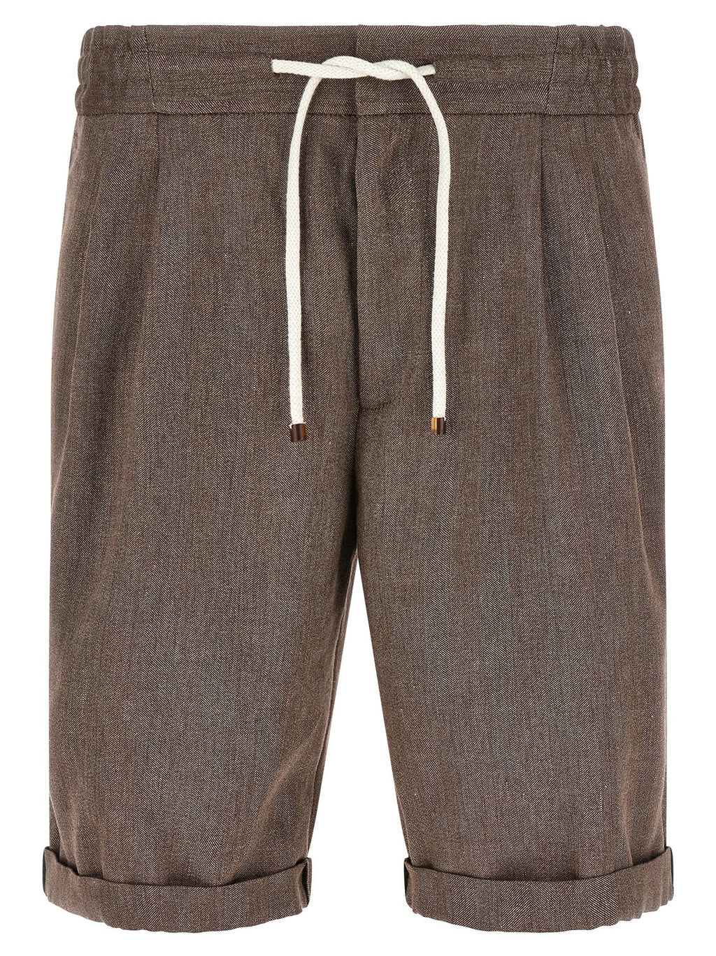 Linen and wool bermuda shorts