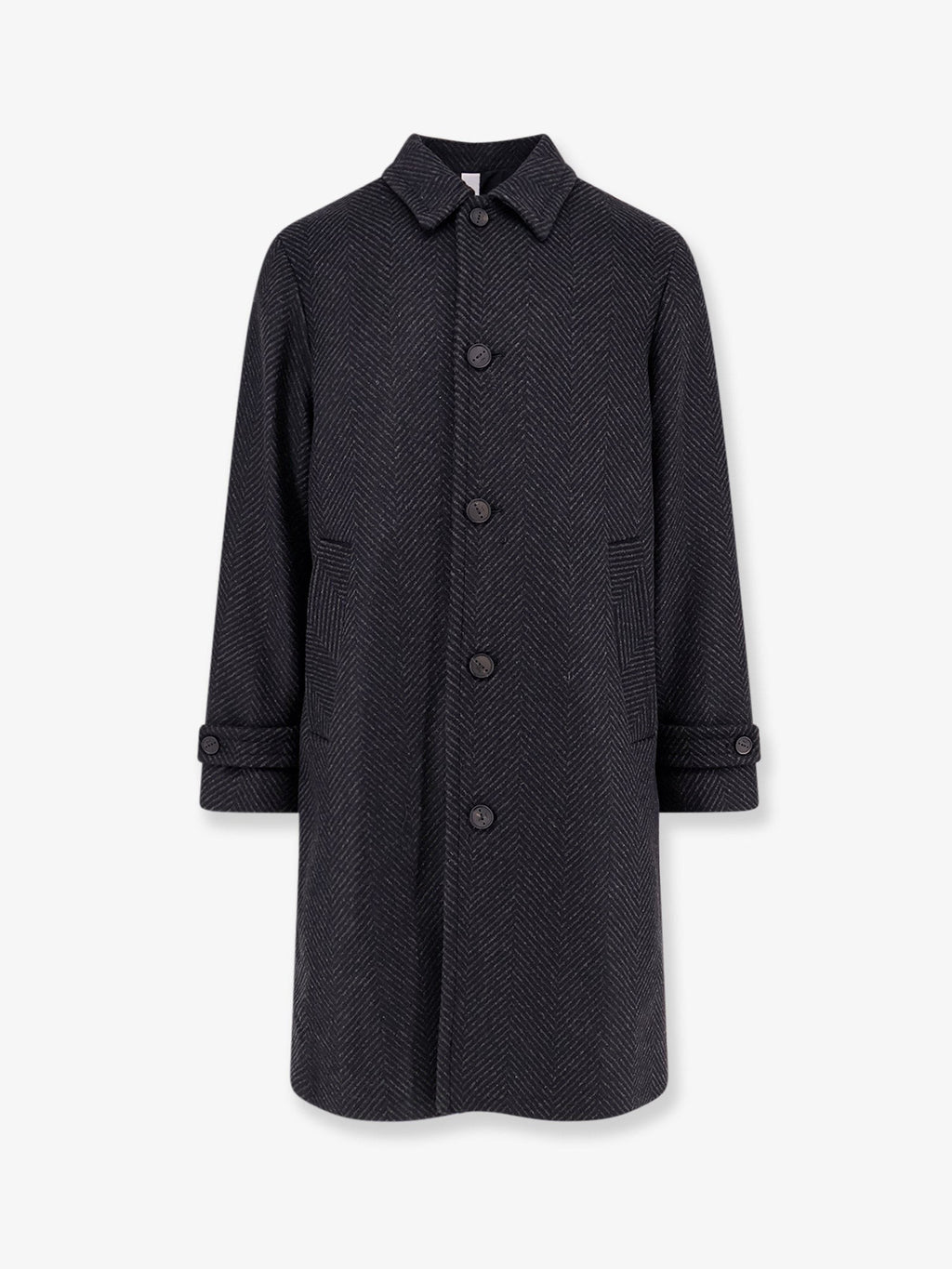 Loconia wool blend coat with herringbone pattern