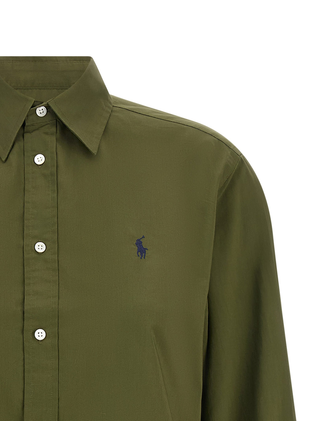 Logo embroidery cotton shirt 3