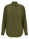 Logo embroidery cotton shirt