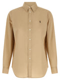 Logo embroidery cotton shirt