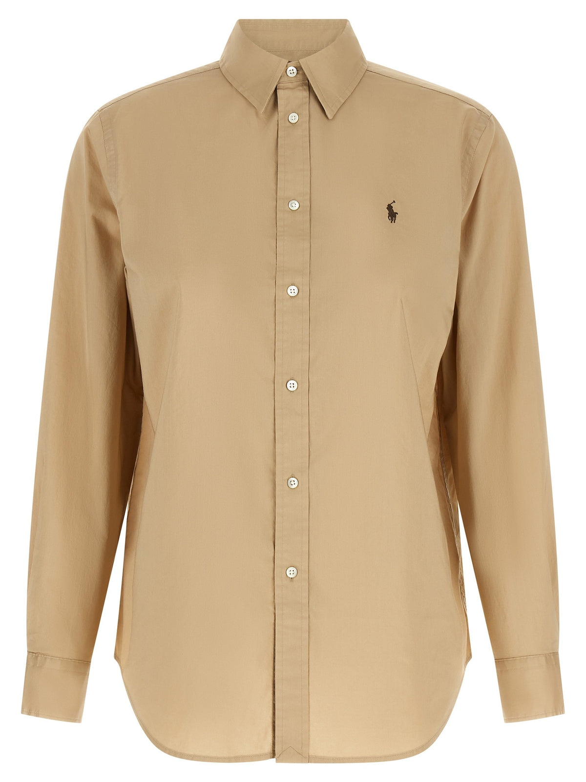 Logo embroidery cotton shirt