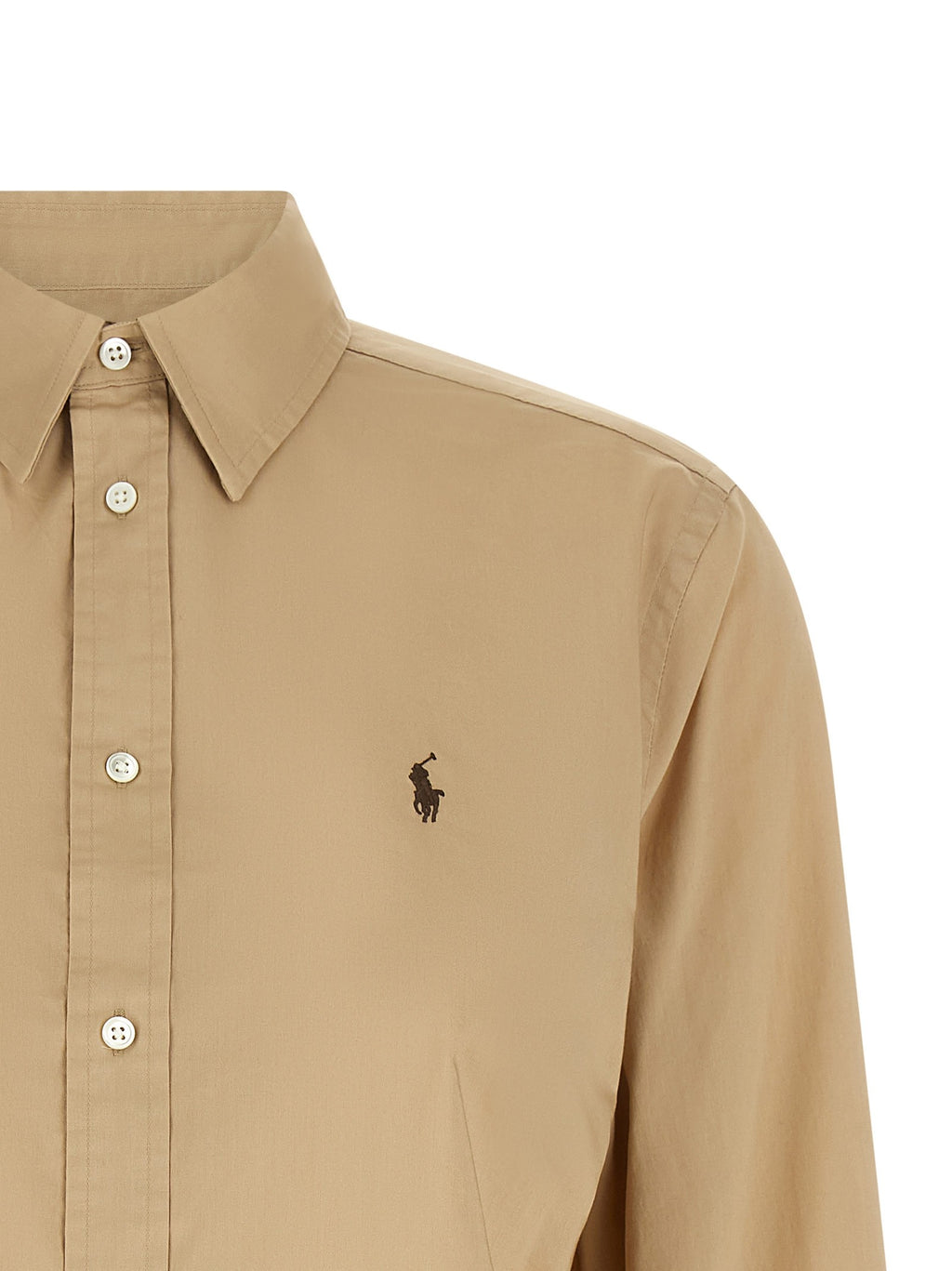 Logo embroidery cotton shirt 3