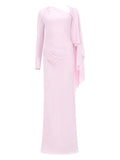 LONG DRAPED DRESS