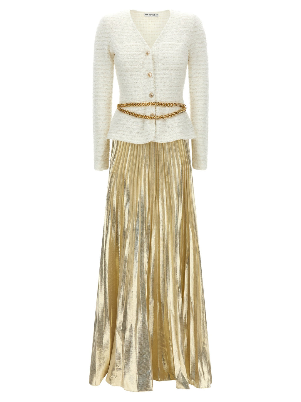Long pleated skirt dress