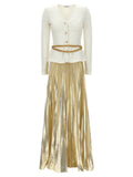 Long pleated skirt dress