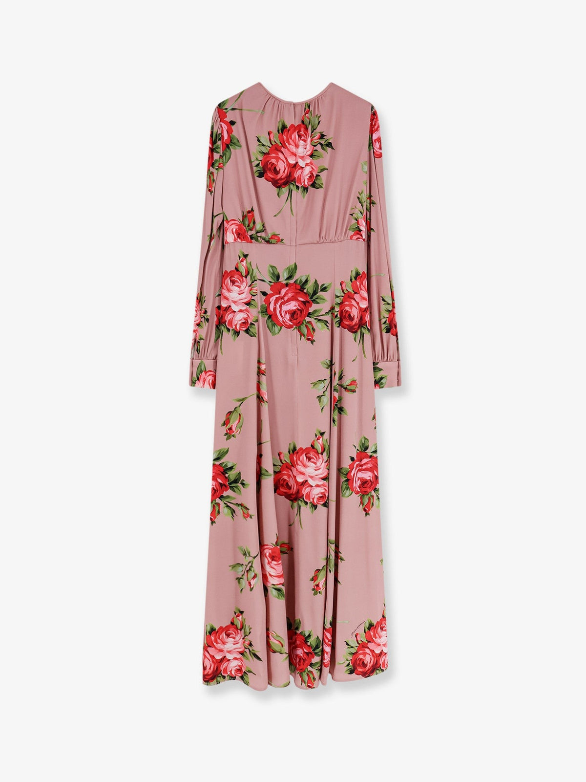 Long silk dress with Bouquet Rose print 4