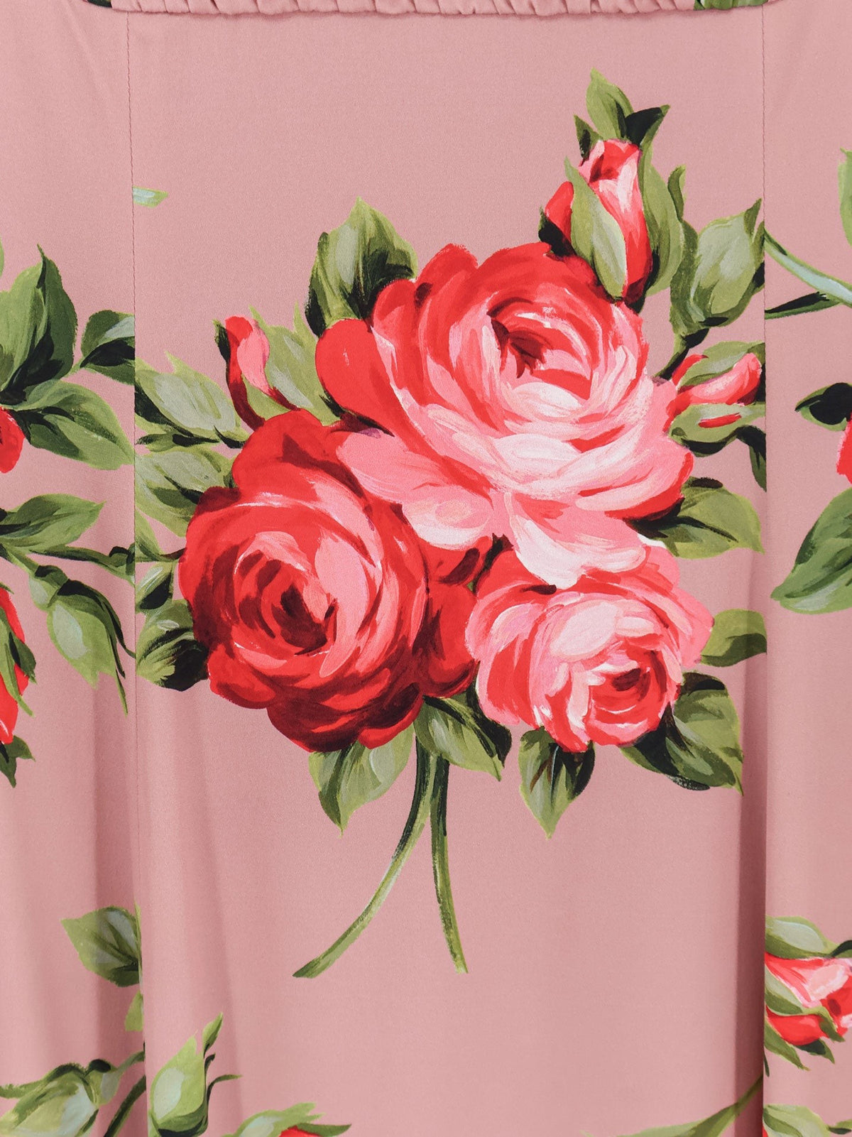 Long silk dress with Bouquet Rose print 5